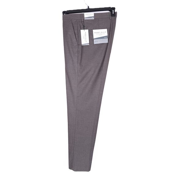 Perry Ellis Portfolio Men's Slim-Fit Stretch Dress Pants Major Brown 38x30 NWT - Picture 4 of 6